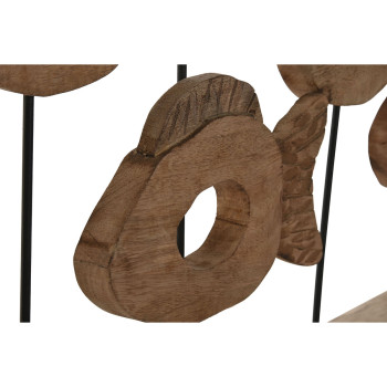 Decorative Figure Home ESPRIT Black Natural Fish 61,5 x 10 x 53,5 cm,,,