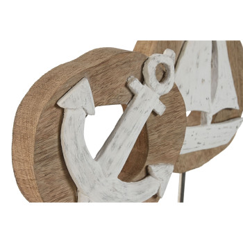 Decorative Figure Home ESPRIT White Natural Anchor Ship Mediterranean 19 x 10 x 38 cm (2 Units),,,