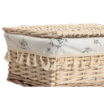 Pesukorv Home ESPRIT Naturaalne vitstest Shabby Chic 42 x 33 x 20 cm 3 Tükid, osad,,,