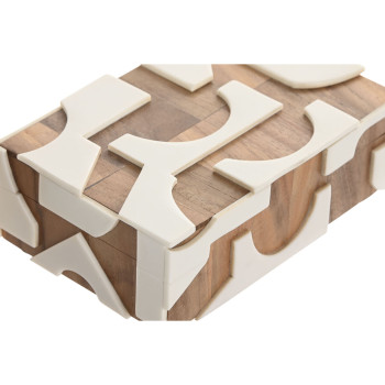 Jewelry box Home ESPRIT Black Natural Resin Acacia 18 x 13 x 7,5 cm (2 Pieces),,,
