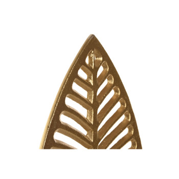 Decorative Figure Home ESPRIT White Golden Leaf of a plant 19 x 7,5 x 62 cm,,,