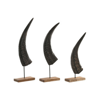 Decorative Figure Home ESPRIT Black Natural 20 x 11 x 65 cm,,,