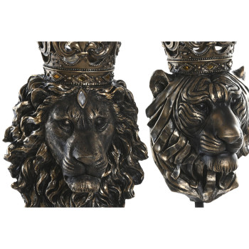 Decorative Figure Home ESPRIT Dark brown Lion Crown 21 x 18 x 44 cm (2 Units),,,