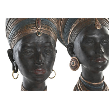 Decorative Figure Home ESPRIT Brown African Woman 30 x 20 x 53 cm (2 Units),,,