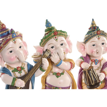 Decorative Figure Home ESPRIT Multicolour Music Indian Man 9 x 9 x 20 cm (3 Units),,,
