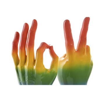 Decorative Figure Home ESPRIT Multicolour Hand 16 x 10 x 36 cm (2 Units),,,