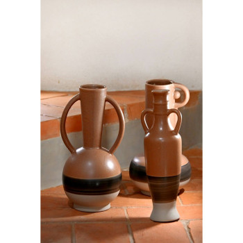Vaza DKD Home Decor Balta Pilka Degtas molis Porcelianas 9,6 x 9 x 28,6 cm 9,6 x 9 x 29 cm (3 vnt.),,,
