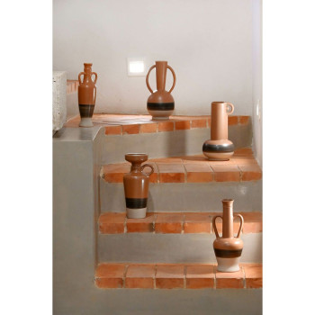 Vaza DKD Home Decor Balta Pilka Degtas molis Porcelianas 13,3 x 11 x 27,3 cm 13,3 x 11 x 28 cm (3 vnt.),,,