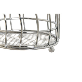 Söögiriistade korv Home ESPRIT Hõbedane Metall 11.5 x 11.5 x 15.5 cm,,,
