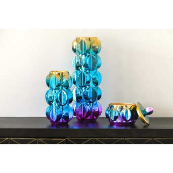 Vase Home ESPRIT Multicolour Stoneware Modern 15 x 15 x 14 cm,,,