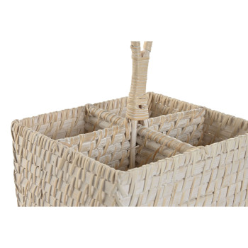 Söögiriistade korv Home ESPRIT Valge Naturaalne Bambus 19 x 19 x 27 cm,,,