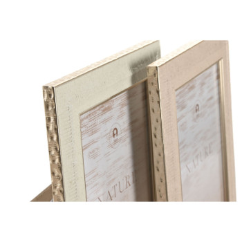 Photo frame Home ESPRIT Brown Beige Crystal polystyrene Scandi (4 Units),,,