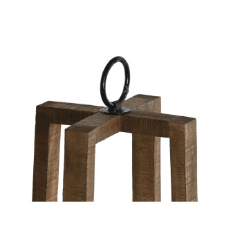 Подсвечник Home ESPRIT Натуральный Стеклянный Древесина манго 27 x 27 x 54 cm