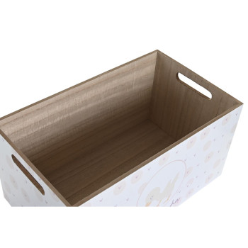 Sandėliavimo dėžutė DKD Home Decor Mėlyna Rožinė Medžio MDF 36 x 21 x 18 cm (2 vnt.),,,