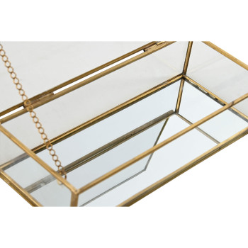 Dėžutė Home ESPRIT Auksinis Metalinis Stiklas 23 X 10 X 5,5 cm,,,