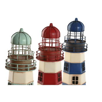 Decorative Figure Home ESPRIT Blue Red Cream Sky blue 13 x 13 x 32 cm (3 Units),,,