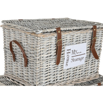Laegaste Komplekt Home ESPRIT Naturaalne vitstest 67 x 45 x 46 cm,,,