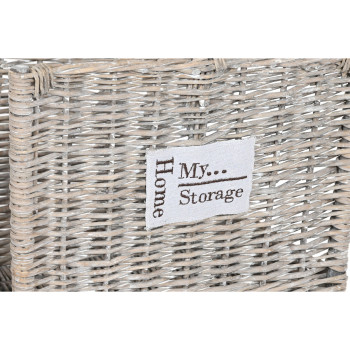 Log Stand Home ESPRIT Natural wicker 47 x 35 x 54 cm,,,