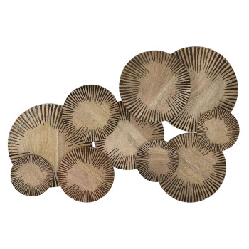 Wall Decoration Home ESPRIT Natural Modern Circles 84 X 4,5 X 56 CM,,,