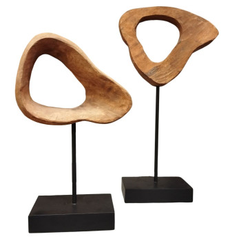 Decorative Figure Home ESPRIT Brown Black Modern 22 X 9 X 44 CM,,,