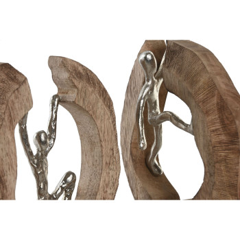 Decorative Figure Home ESPRIT Brown Silver Natural 19 x 9 x 28 cm (2 Units),,,