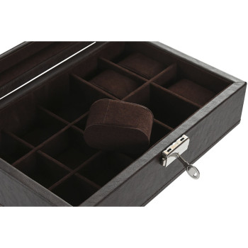Jewelry box Home ESPRIT Brown Dark brown Polyurethane 25 x 16 x 8,5 cm,,,