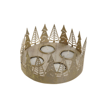 Kalėdinis žvakių laikiklis DKD Home Decor Auksinis Natūralus 16,5 x 16,5 x 8,5 cm (2 vnt.),,,