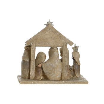 Kristuse sünni komplekt DKD Home Decor Sinine Pruun Kuldne Vaik 7 x 7 x 15,5 cm (2 Ühikut),,,