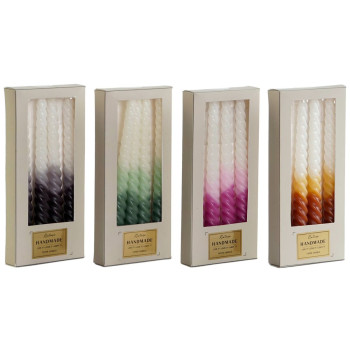 Küünla Komplekt DKD Home Decor Kahevärviline 2 x 2 x 25 cm 2 x 2 x 20 cm 4 Tükid, osad (4 Ühikut),,,