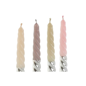 Žvakių rinkinys DKD Home Decor Dvispalviais 2 x 2 x 18,5 cm 4 Dalys (4 vnt.),,,