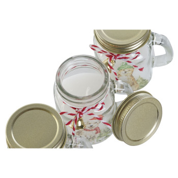 Žvakė DKD Home Decor Balta Auksinis Kalėdos 8 x 5 x 9 cm (3 vnt.),,,