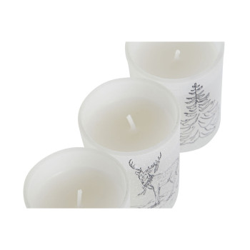 Küünal DKD Home Decor Valge Jõulud 5 x 5 x 6 cm (3 Ühikut),,,