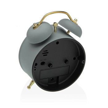 Alarm Clock Versa Grey Metal 5,4 x 13,5 x 9,7 cm,,,
