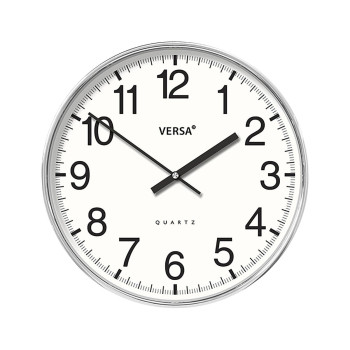 Sieninis laikrodis Versa Balta Plastmasinis 4 x 30 x 30 cm,,,