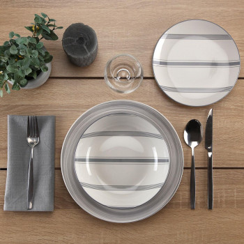 Māla trauki Versa VORTEX  Pelēks Porcelāns 18 Daudzums