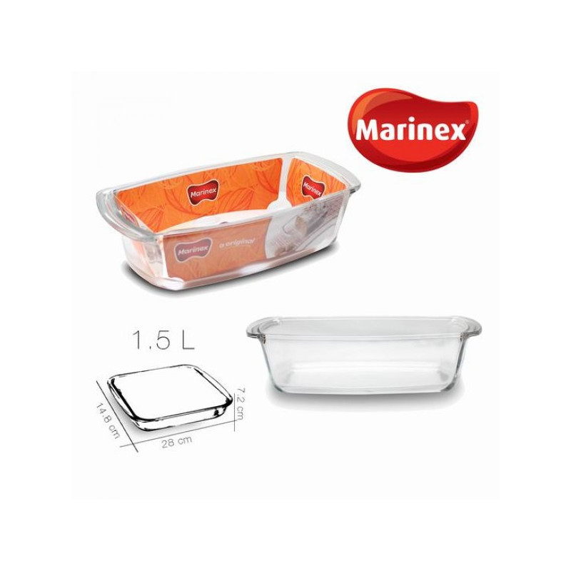 Indas kepimui stikl. 1.5L 27*14*7cm Marinex