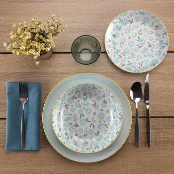 Māla trauki Versa BREEZE  Zils Porcelāns 18 Daudzums