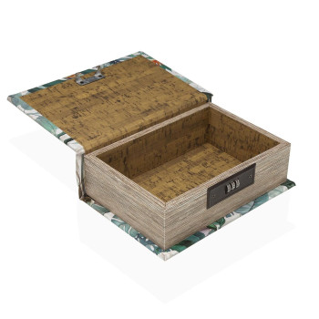 Jewelry box Versa Canvas MDF Wood 7 x 22 x 16 cm Tropical,,,