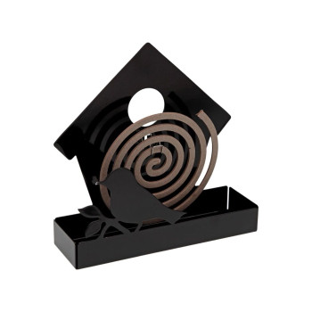 Подставка для противомоскитных спиралей Versa Чёрный Металл 5 x 17 x 17 cm Птица
