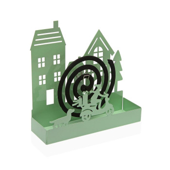 Support for mosquito coils Versa Green Metal 5 x 17 x 17 cm House,,,