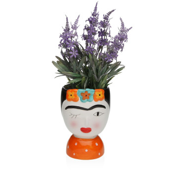 Vaza Versa Keramikinis Escandinavo/Nórdico 14,3 X 25,5 X 18,5 CM Frida Kahlo,,,