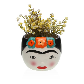 Vase Versa Ceramic Escandinavo/Nórdico 14 x 12 x 14 cm Frida Kahlo,,,