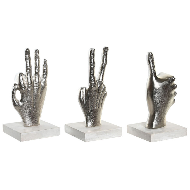 Decorative Figure DKD Home Decor Silver 10 x 10 x 20 cm (3 Units),,,