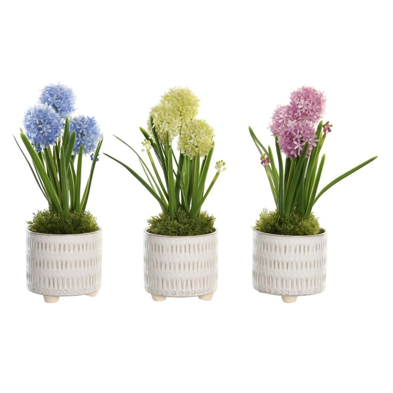 Decorative Plant DKD Home Decor Foam Blue Pink Yellow polypropylene 15 x 15 x 30 cm (3 Pieces),,,