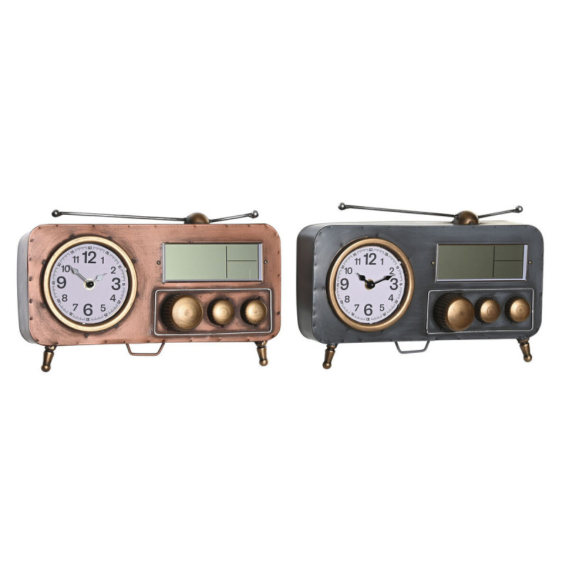 Table clock DKD Home Decor Grey Copper Vintage (2 Units),,,