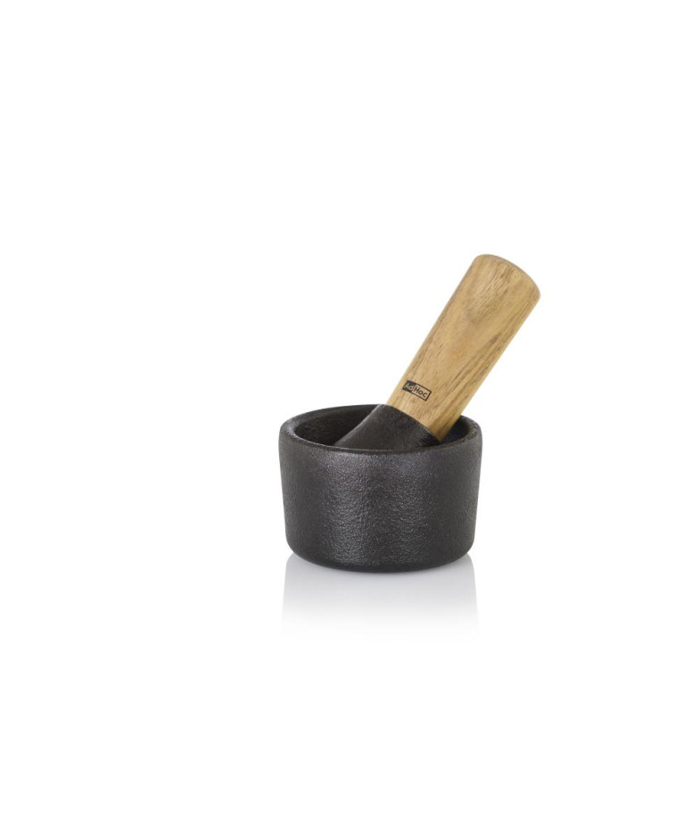 CAMO.8 Base with Pestle D8CM, H5CM, Cast Iron, Acacia Wood, AdHoc