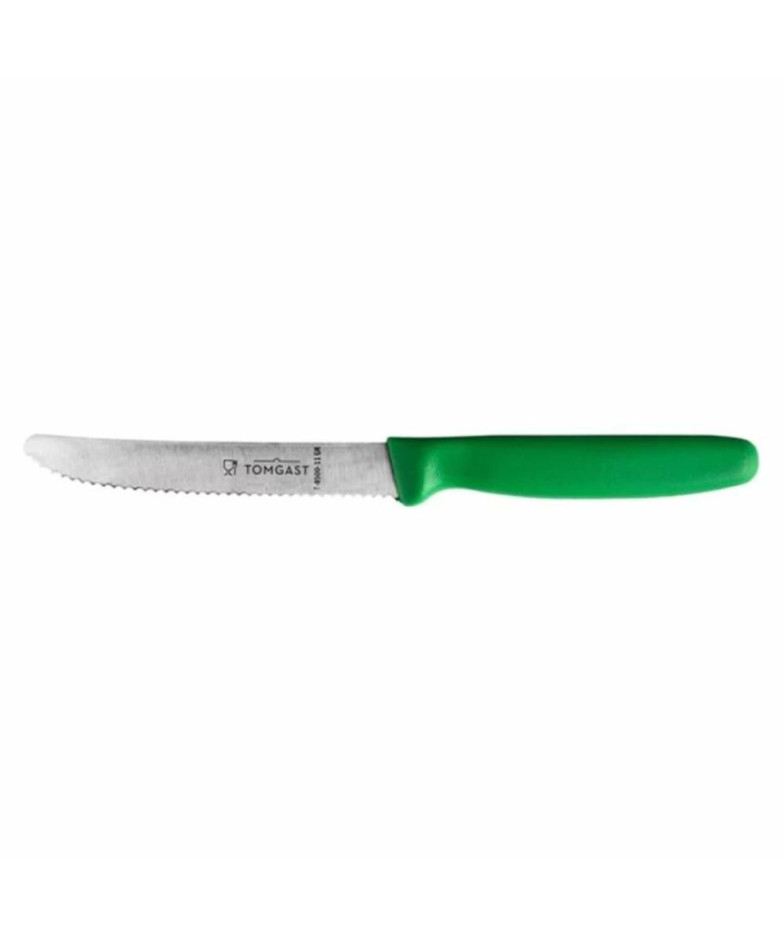 Universal Knife 11 cm with Green Handle Stainless Steel, TOMGAST