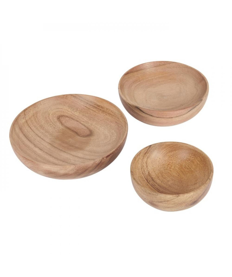 NATURALS kausside komplekt 3GAB 8/10/12 cm, pruun, puidust, Creative Tops