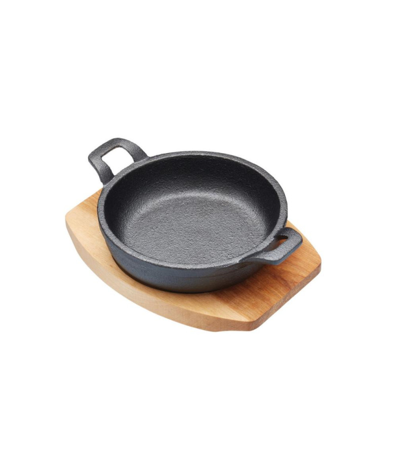 ARTESA PANNA 12.5 cm, Oval with Insert, Black/Brown, Cast Iron/Wood, ARTESA