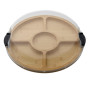 Appetizer Serving Plate 35.5 cm with Dividers, Bamboo Wood, with Lid, PVC, FARBERWARE